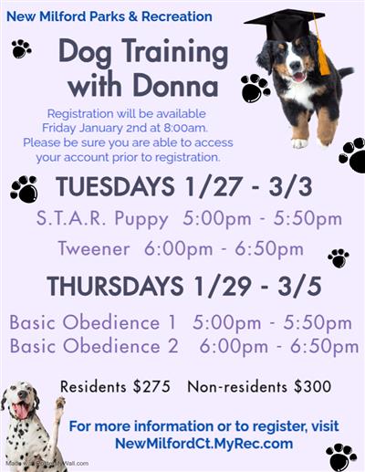 Dog Training Jan-Mar